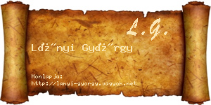 Lányi György névjegykártya
